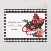 Black and Red Sleigh Packages Weihnachten Postkarte (Vorderseite)