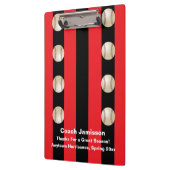 Black and Red Strip, Baseball Coach Danke, Name Klemmbrett (Links)