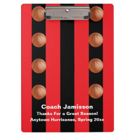 Black and Red Strip, Basketball Coach Danke Klemmbrett