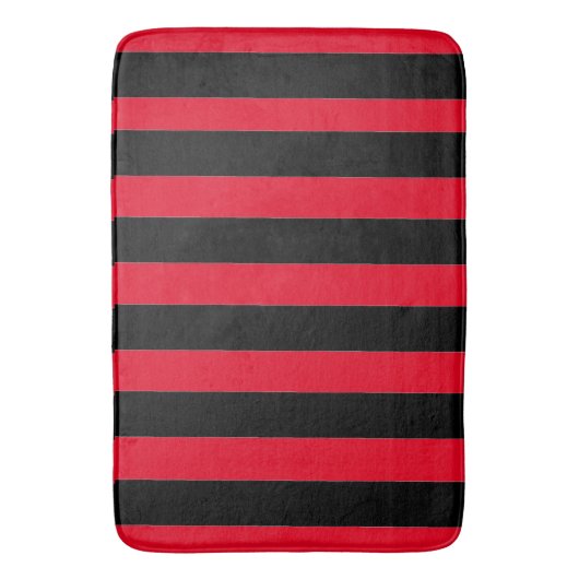 Black and Red Stripes Badematte (Vorderseite Vertikal)