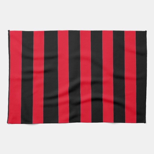 Black and Red Stripes Geschirrtuch (Horizontal)