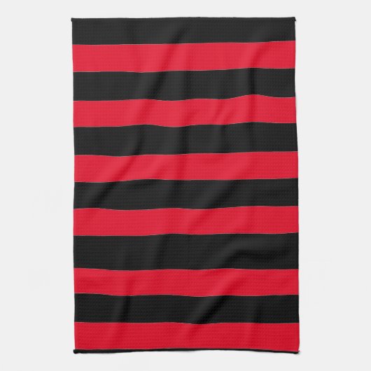 Black and Red Stripes Geschirrtuch (Vertikal)