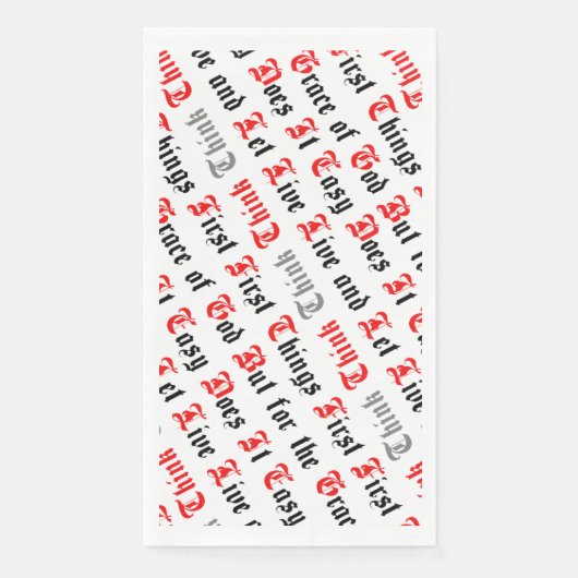 Black and Red Text Recovery Slogans Serviette (Vorderseite)