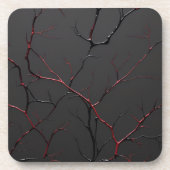 Black and Red Veins Getränkeuntersetzer (Vorderseite)