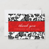 Black and Red Wedding Danke Card (Vorderseite)
