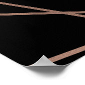 Black and Rose Gold Diamond Wedding Willkommen Poster (Ecke)