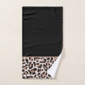 Black and Rose Gold Leopard Print Trendy Badhandtuch Set (Handtuch)