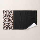 Black and Rose Gold Leopard Print Trendy Badhandtuch Set (Handtuch)
