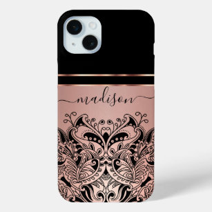 Black and Rose Gold Paisley Abstract Case-Mate iPhone Hülle