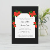 Black and Rose Wedding Invitations with RSVP Einladung (Stehend Vorderseite)
