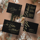 Black and Shiny Minimalist Foil Wedding Invitation Folieneinladung