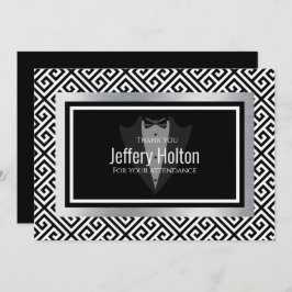 Black and Silber Bachelor Party Danke Karte