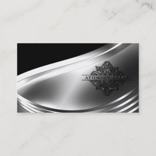 Black and Silver Attorney at-Law Business Card Visitenkarte