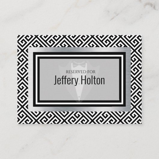 Black and Silver Bachelor Party Platzkarte (Vorderseite)