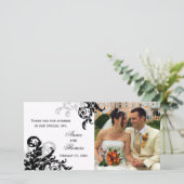 Black and Silver Blüh Wedding Danke (Stehend Vorderseite)