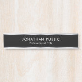 Black And Silver Custom Professional Glam Elegant Türschild (Vorderseite )