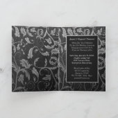 Black and Silver Damask 25. Hochzeitstag Einladung (Innenseite)