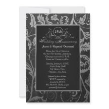 Black and Silver Damask 25. Hochzeitstag