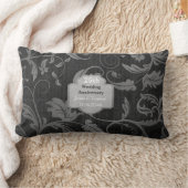 Black and Silver Damask 25. Hochzeitstag Lendenkissen (Decke)