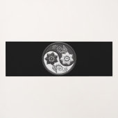 Black and Silver Floral Yin Yang Yogamatte (Rückseite (Horizontal))