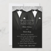 Black and Silver Gay Tuxedo Hochzeit Einladung (Vorderseite)