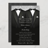 Black and Silver Gay Tuxedo Hochzeit Einladung (Vorne/Hinten)
