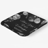 Black and Silver Glitter New Year's Eve Party Pappteller (Gewinkelt)