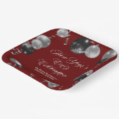 Black and Silver Glitter New Year's Eve Party Pappteller (Gewinkelt)