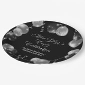Black and Silver Glitter New Year's Eve Party  Pappteller (Schrägansicht)