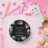 Black and Silver Glitter New Year's Eve Party Pappteller (Party)