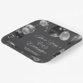 Black and Silver Glitter New Year's Eve Party Pappteller (Gewinkelt)