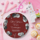 Black and Silver Glitter New Year's Eve Party Pappteller (Party)