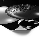 Black and Silver Glitter New Year's Eve Party  Poster (Ecke)