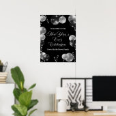 Black and Silver Glitter New Year's Eve Party  Poster (Heimbüro)