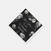 Black and Silver Glitter New Year's Eve Party Serviette (Ecke)