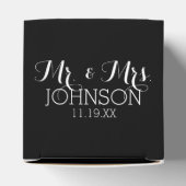 Black and Silver Glitzer Chevrons Wedding Mr & Mrs Geschenkschachtel (Oben)