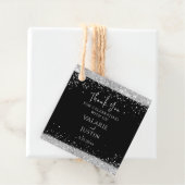 Black and Silver Glitzer Wedding Vielen Dank Geschenkanhänger (Beispiel)