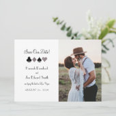 Black and Silver Las Vegas Theme Save The Date (Stehend Vorderseite)