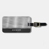 Black and Silver Metal Gepäckanhänger (Vorderseite horizontal)