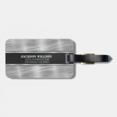 Black and Silver Metal Gepäckanhänger (Rückseite horizontal)