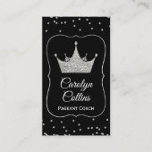 Black and Silver Pageant Coach Business Card Visitenkarte (Vorderseite)