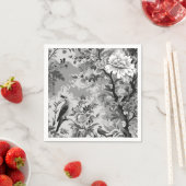 Black and Silver Toile de Fleur Serviette (Beispiel)