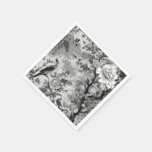 Black and Silver Toile de Fleur Serviette (Ecke)