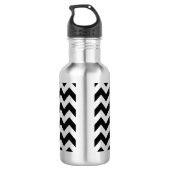 Black and Silver Zigzag Trinkflasche (Rückseite)