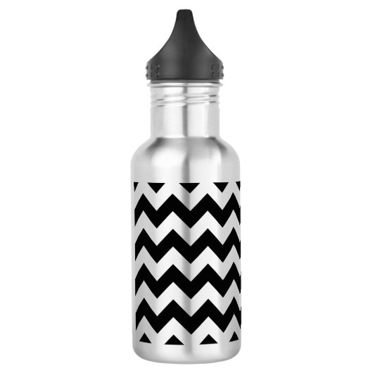 Black and Silver Zigzag Trinkflasche (Links)