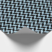 Black and Sky Blue Herringbone Wrapping Paper Geschenkpapier (Ecke)