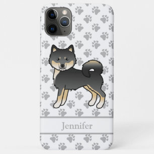 Black and Tan Alaskan Malamute Cartoon Dog & Name Case-Mate iPhone Hülle