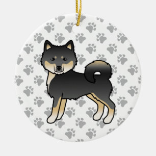 Black and Tan Alaskan Malamute Niedlicher Cartoon  Keramik Ornament