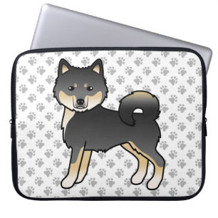 Black and Tan Alaskan Malamute Niedlicher Cartoon  Laptopschutzhülle