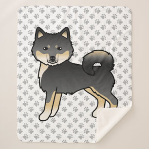 Black and Tan Alaskan Malamute Niedlicher Cartoon Sherpadecke